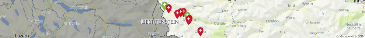 Kartenansicht für Apotheken-Notdienste in der Nähe von Bürs (Bludenz, Vorarlberg)